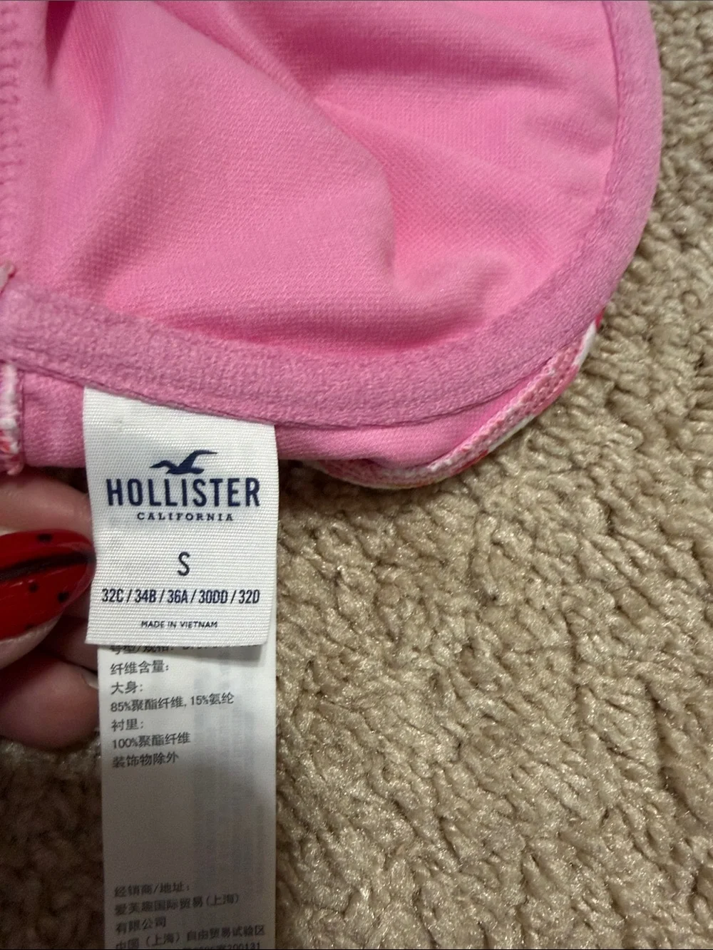 Hollister Cheekiest Bikini Set Pink Floral Pattern Small /XS